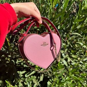 Coach Heart Crossbody in Colorblock True Pink